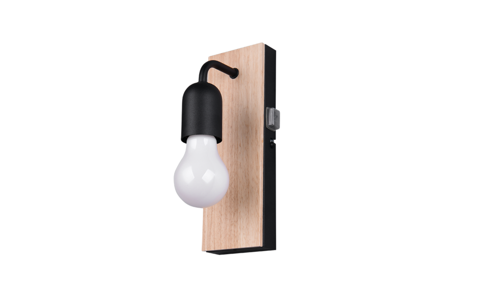Trio Lighting Trio ARTURO wandlamp | E27 Fitting | houtkleur | 8 x 11 cm | IP44 | excl. 1x E27 | max. 10W
