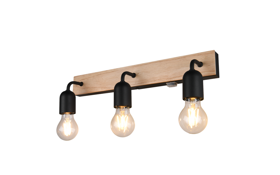 Trio Lighting Trio ARTURO wall light | 3x E27 max 40W | black | IP20 | 13 cm