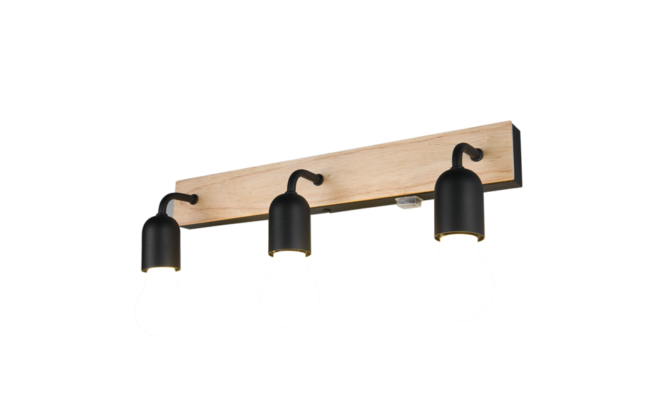 Trio Lighting Trio ARTURO wall light | 3x E27 max 40W | black | IP20 | 13 cm