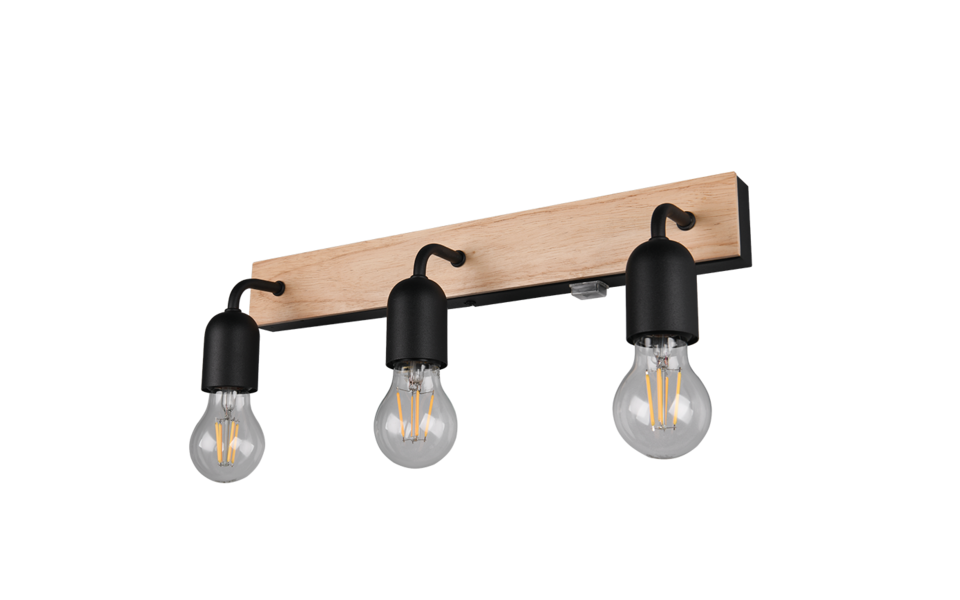 Trio Lighting Trio ARTURO wall light | 3x E27 max 40W | black | IP20 | 13 cm