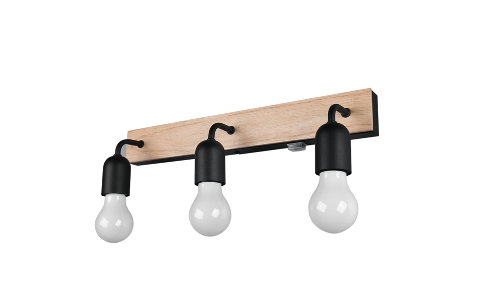 Trio Lighting Trio ARTURO wall light | 3x E27 max 40W | black | IP20 | 13 cm