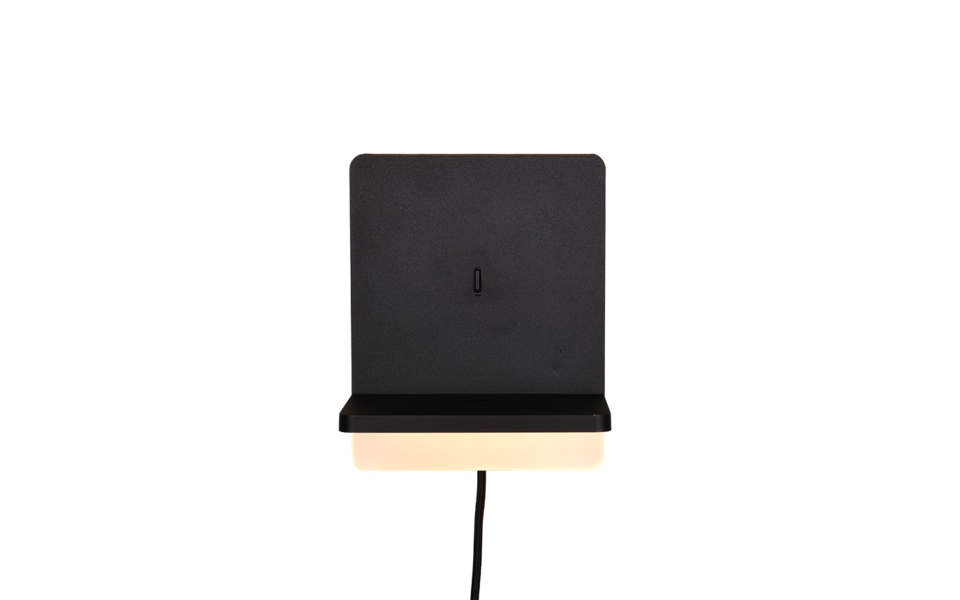 Trio Lighting Trio FAIRFIELD wandlamp | LED | mat zwart | 16 x 20 cm | IP20 | 1x 9W | 950 lm | 3000K | dimbaar