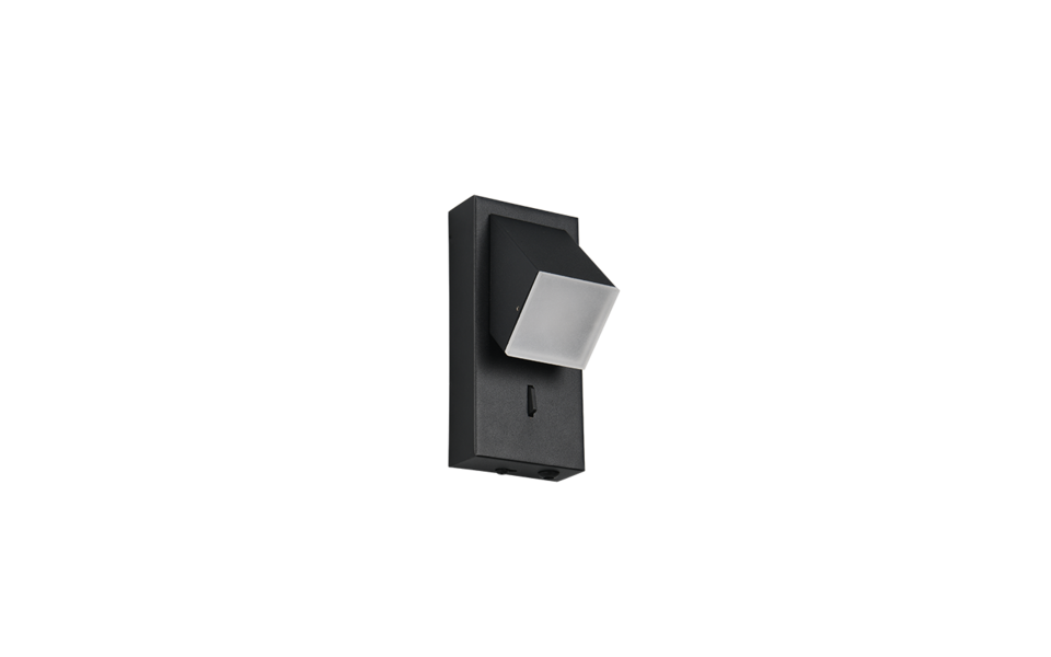 Trio Lighting Trio RAGLAN wandlamp | LED | mat zwart | 7 x 15 cm | IP20 | 1x 3,8W | 400 lm | 3000K | dimbaar