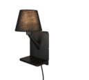 Trio Lighting Trio COMFORT wandlamp | E14 Fitting | mat zwart met zwart | Ø 14,5 cm | IP20 | excl. 1x E14 | max. 40W