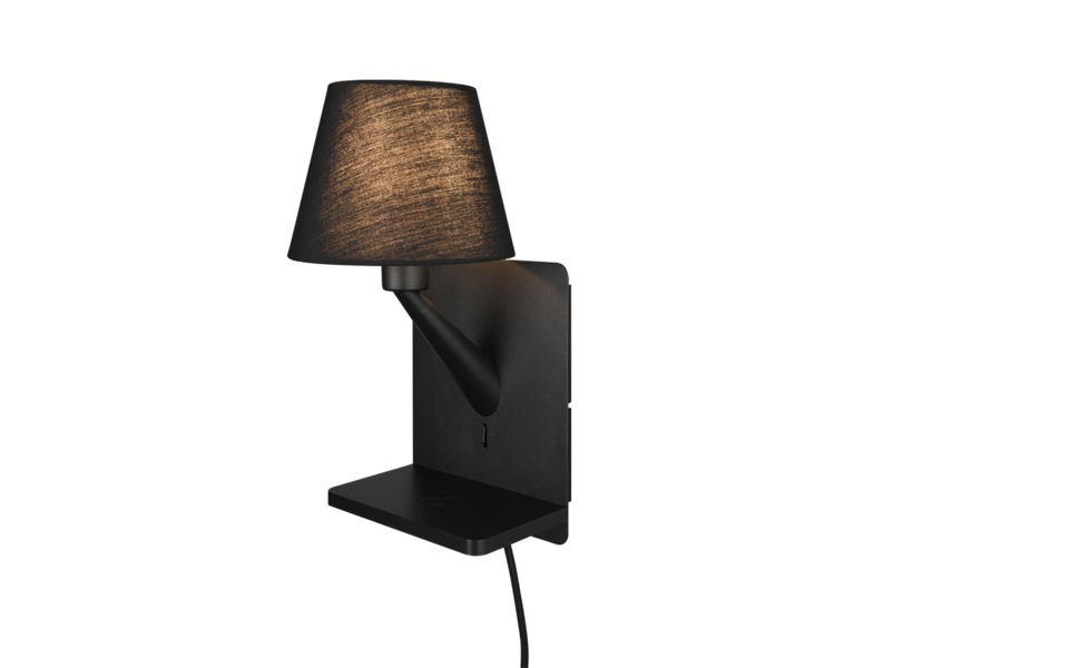 Trio Lighting Trio COMFORT wall light | 1x E14 max 40W | black | Ø 16 cm | IP20 | 31 cm Trio Lighting Trio COMFORT wall light | 1x E14 max 40W | black | Ø 16 cm | IP20 | 31 cm