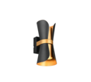 Trio Lighting Trio COAT wall light | 2x GU10 | black with gold | IP20 | 22 cm