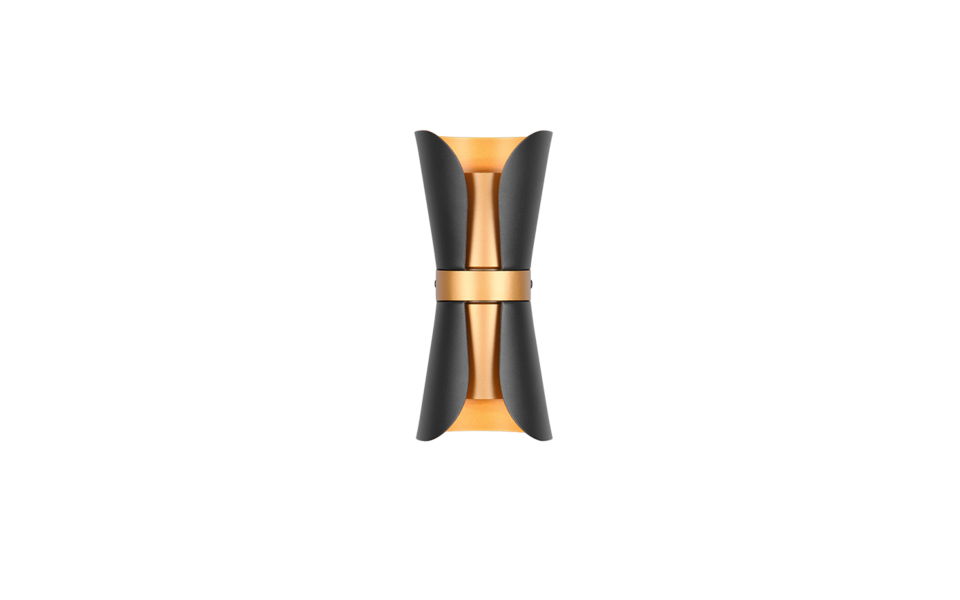 Trio Lighting Trio COAT wall light | 2x GU10 | black with gold | IP20 | 22 cm Trio Lighting Trio COAT wall light | 2x GU10 | black with gold | IP20 | 22 cm