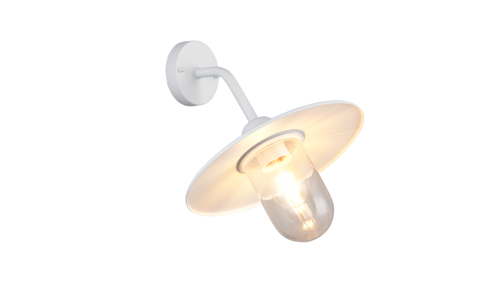 Trio Lighting Trio BRENTA wandlamp | E27 Fitting | wit mat met transparant | Ø 30 cm | IP44 | excl. 1x E27 | max. 40W