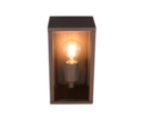 Trio Lighting Trio GARONNE wandlamp | E27 Fitting | roestkleur met transparant | 14 x 14 cm | IP44 | excl. 1x E27 | max. 60W