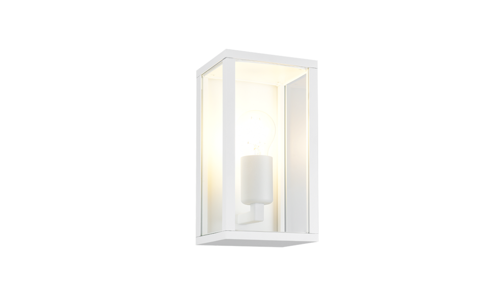Trio Lighting Trio GARONNE wandlamp | E27 Fitting | wit mat met transparant | 14 x 26 cm | IP44 | excl. 1x E27 | max. 60W Trio Lighting Trio GARONNE wandlamp | E27 Fitting | wit mat met transparant | 14 x 26 cm | IP44 | excl. 1x E27 | max. 60W