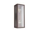 Trio Lighting Trio GARONNE wandlamp | E27 Fitting | roestkleur met transparant | 14 x 14 cm | IP44 | excl. 2x E27 | max. 10W