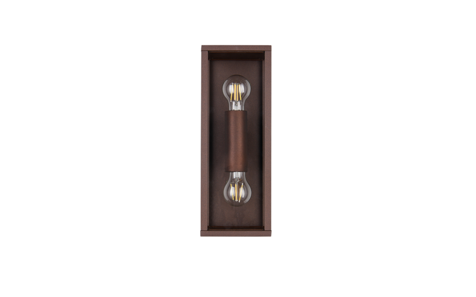 Trio Lighting Trio GARONNE wandlamp | E27 Fitting | roestkleur met transparant | 14 x 14 cm | IP44 | excl. 2x E27 | max. 10W Trio Lighting Trio GARONNE wandlamp | E27 Fitting | roestkleur met transparant | 14 x 14 cm | IP44 | excl. 2x E27 | max. 10W