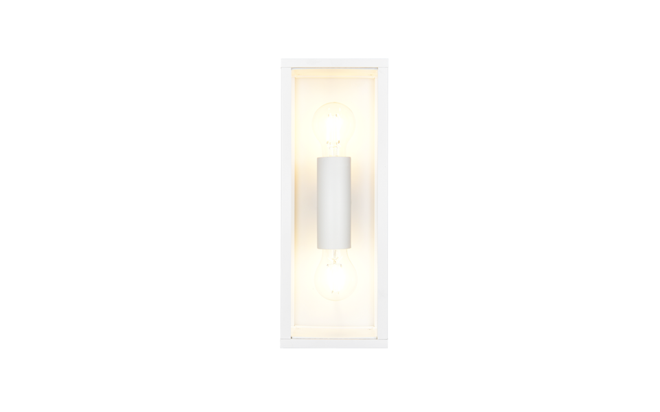 Trio Lighting Trio GARONNE wandlamp | E27 Fitting | wit mat met transparant | 14 x 38 cm | IP44 | excl. 2x E27 | max. 10W Trio Lighting Trio GARONNE wandlamp | E27 Fitting | wit mat met transparant | 14 x 38 cm | IP44 | excl. 2x E27 | max. 10W