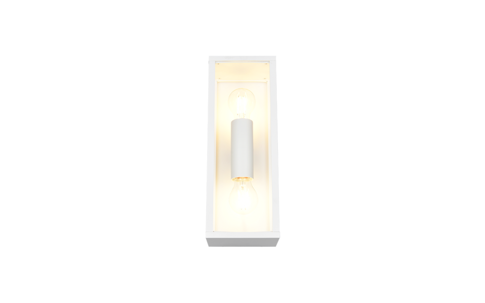 Trio Lighting Trio GARONNE wandlamp | E27 Fitting | wit mat met transparant | 14 x 38 cm | IP44 | excl. 2x E27 | max. 10W Trio Lighting Trio GARONNE wandlamp | E27 Fitting | wit mat met transparant | 14 x 38 cm | IP44 | excl. 2x E27 | max. 10W