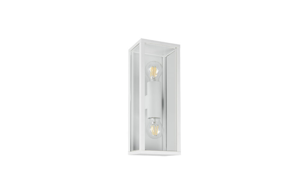 Trio Lighting Trio GARONNE wandlamp | E27 Fitting | wit mat met transparant | 14 x 38 cm | IP44 | excl. 2x E27 | max. 10W Trio Lighting Trio GARONNE wandlamp | E27 Fitting | wit mat met transparant | 14 x 38 cm | IP44 | excl. 2x E27 | max. 10W