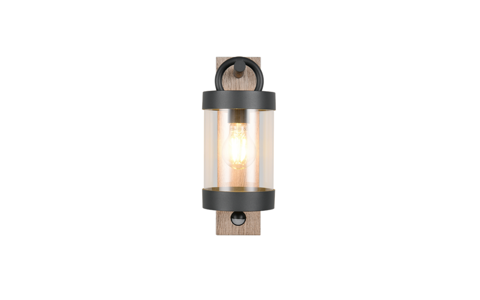 Trio Lighting Trio SAMBESI wandlamp | E27 Fitting | houtimitatie | 12,5 x 33 cm | IP44 | excl. 1x E27 | max. 28W