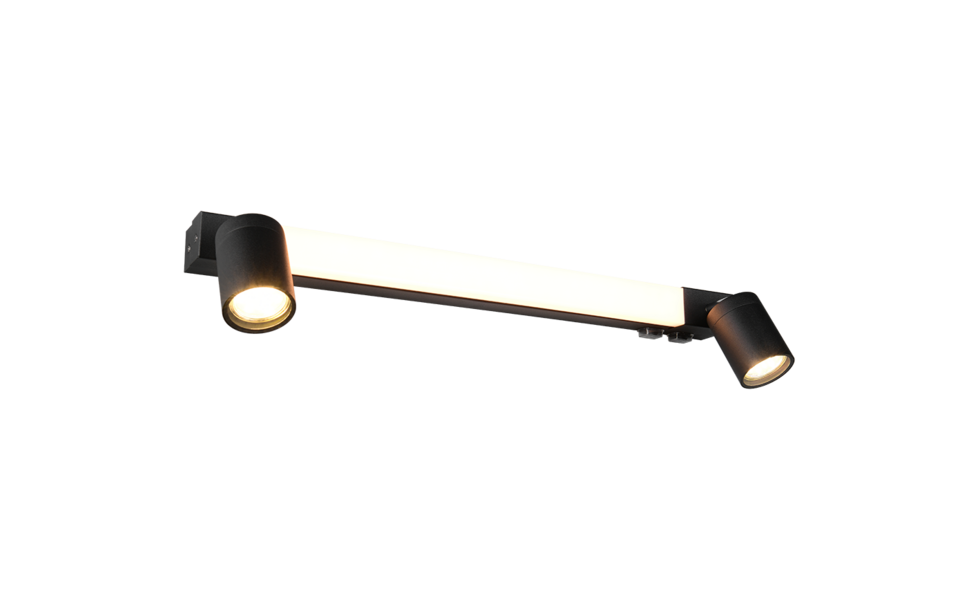 Trio Lighting Trio ENRICO wandlamp | LED | mat zwart | 60 x 6 cm | IP44 | 1x 6,5W | 620 lm | 2300+3000+4000K | dimbaar Trio Lighting Trio ENRICO wandlamp | LED | mat zwart | 60 x 6 cm | IP44 | 1x 6,5W | 620 lm | 2300+3000+4000K | dimbaar