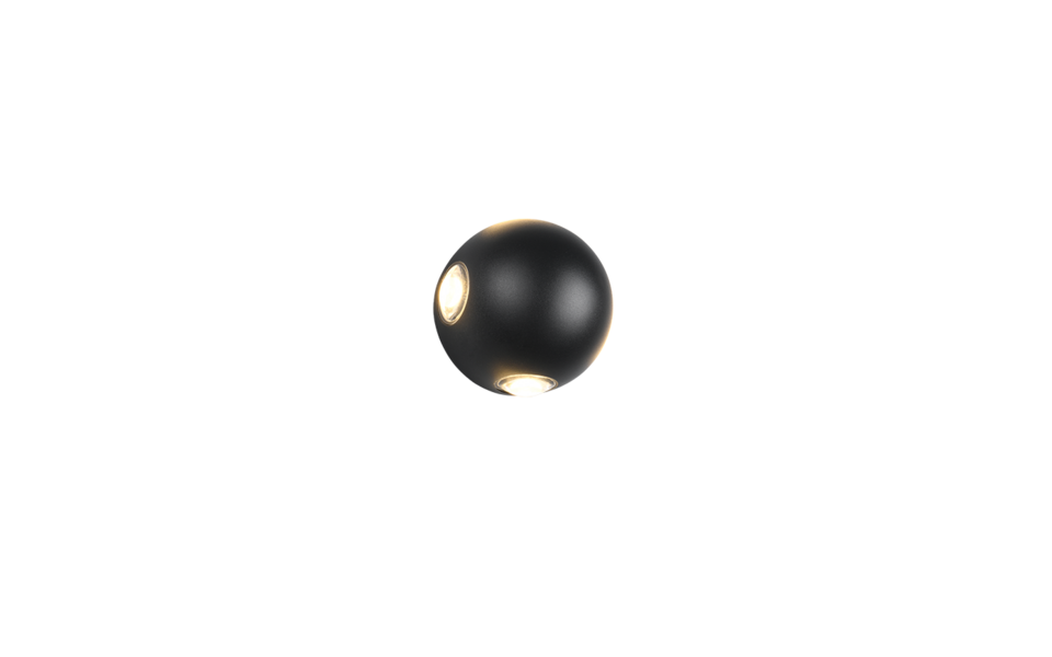 Trio Lighting Trio AVISIO LED wall light | 4x 2W 250 lm 3000K | black | Ø 10.5 cm | IP20