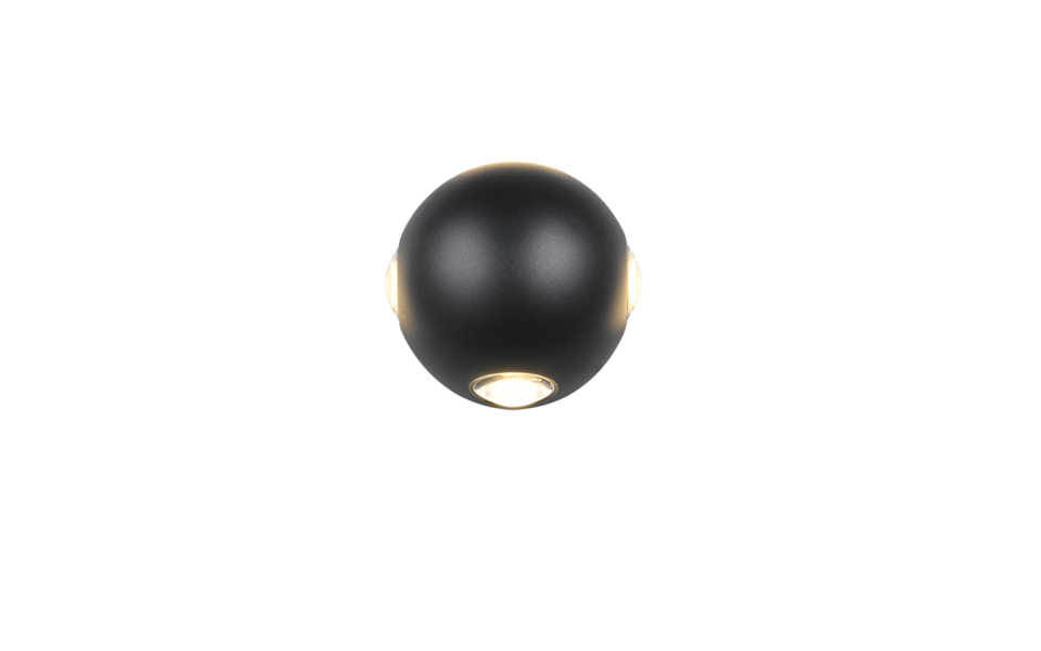 Trio Lighting Trio AVISIO LED wall light | 4x 2W 250 lm 3000K | black | Ø 10.5 cm | IP20