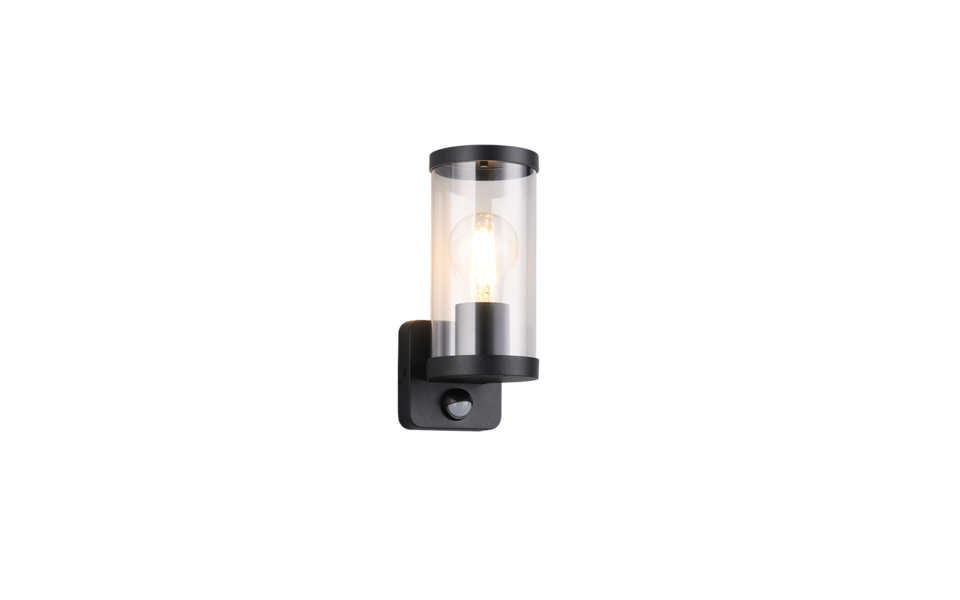 Trio Lighting Trio BONITO wall light | 1x E27 max 40W | black | Ø 9.5 cm | IP20 | 23 cm