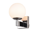 Trio Lighting Trio KULA wandlamp | E14 Fitting | chroom met wit | Ø 14 cm | IP44 | excl. 1x E14 | max. 10W