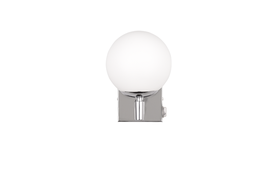 Trio Lighting Trio KULA wandlamp | E14 Fitting | chroom met wit | Ø 14 cm | IP44 | excl. 1x E14 | max. 10W Trio Lighting Trio KULA wandlamp | E14 Fitting | chroom met wit | Ø 14 cm | IP44 | excl. 1x E14 | max. 10W