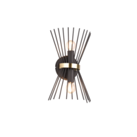 Trio ROD wandlamp | zwart met goud | IP20 | E14 Fitting