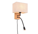 Trio Lighting Trio NILAM wandlamp | LED | E27 Fitting | natuurlijke afwerking met wit | 25 x 30 cm | IP20 | excl. 1x E27 | 1x 3,1W | 310 lm | 3000K