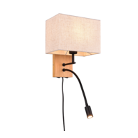 Trio NILAM wandlamp | natuurlijke afwerking/wit | uitv. 1 Trio NILAM wandlamp | natuurlijke afwerking/wit | uitv. 1