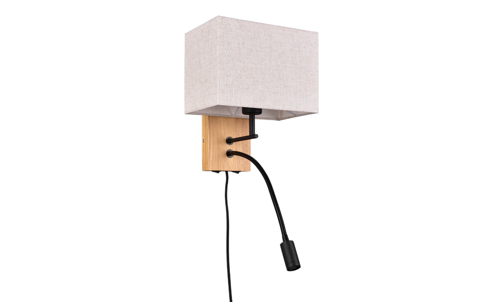 Trio Lighting Trio NILAM wandlamp | LED | E27 Fitting | natuurlijke afwerking met wit | 25 x 30 cm | IP20 | excl. 1x E27 | 1x 3,1W | 310 lm | 3000K Trio Lighting Trio NILAM wandlamp | LED | E27 Fitting | natuurlijke afwerking met wit | 25 x 30 cm | IP20 | excl. 1x E27 | 1x 3,1W | 310 lm | 3000K
