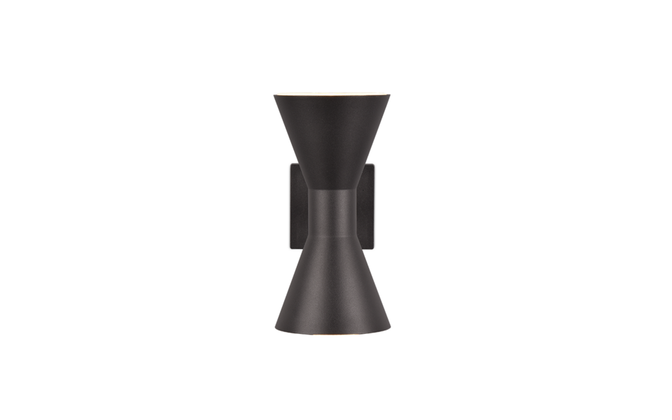 Trio Lighting Trio ARDAS wandlamp | GU10 Fitting | mat zwart | 10 x 20 cm | IP44 | excl. 2x GU10 | max. 10W