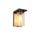 Trio Lighting Trio ARDILA wandlamp | E27 Fitting | houtimitatie met transparant | 11,5 x 19 cm | IP44 | excl. 1x E27 | max. 40W