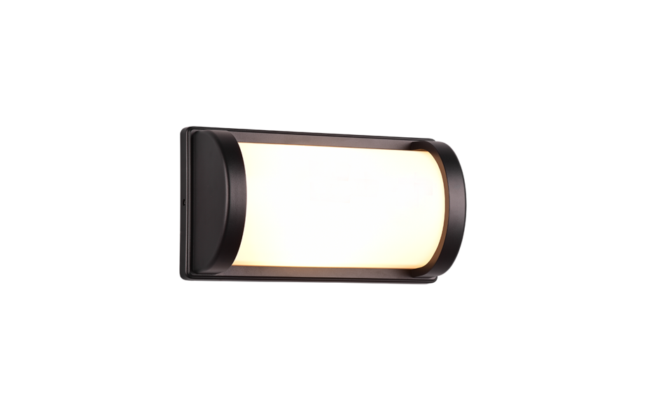 Trio Lighting Trio PUELO wandlamp | E27 Fitting | mat zwart met wit | 14,5 x 26,5 cm | IP44 | excl. 1x E27 | max. 10W