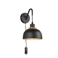 Trio PUNCH wall light | E27 | black | Ø 18 cm | IP20