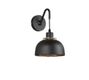 Trio Lighting Trio PUNCH wall light | 1x E27 max 40W | black | Ø 18 cm | IP20 | 30 cm