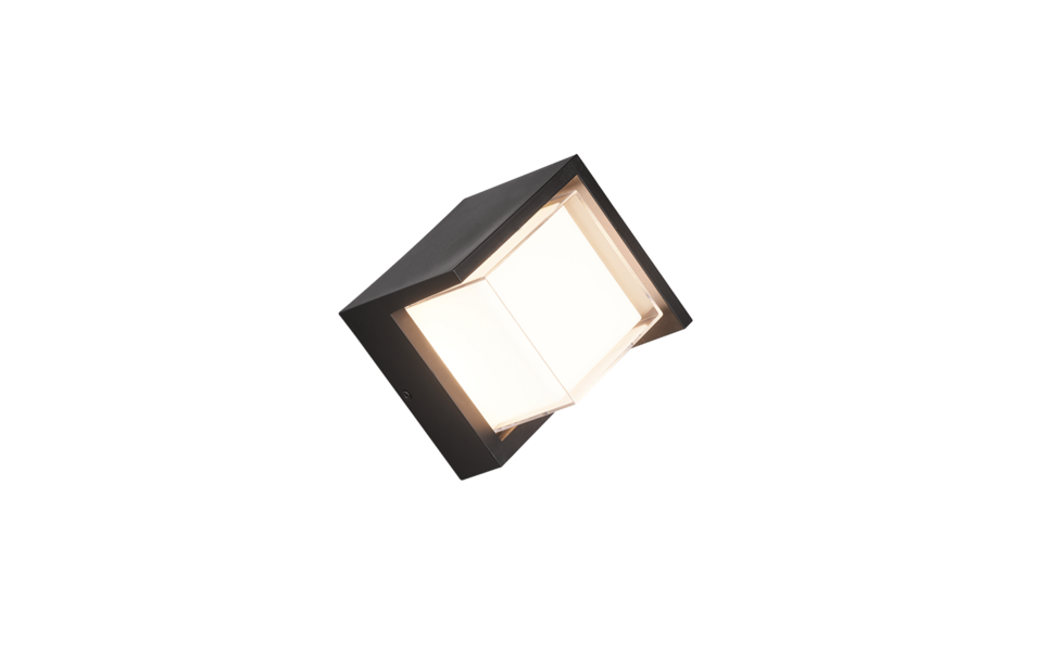 Trio Lighting Trio PUNO wandlamp | LED | mat zwart met wit met transparant | 15 x 15 cm | IP54 | 1x 8W | 800 lm | 3000K Trio Lighting Trio PUNO wandlamp | LED | mat zwart met wit met transparant | 15 x 15 cm | IP54 | 1x 8W | 800 lm | 3000K