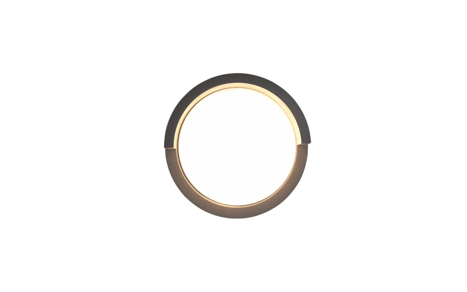 Trio Lighting Trio PUNO wandlamp | LED | mat zwart met wit met transparant | Ø 15 cm | IP54 | 1x 8W | 800 lm | 3000K