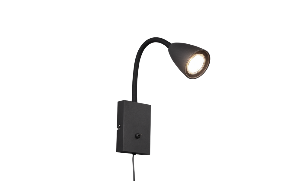Trio Lighting Trio WANDA wall light | 1x GU10 | black | Ø 8.5 cm | IP20 | 23.5 cm