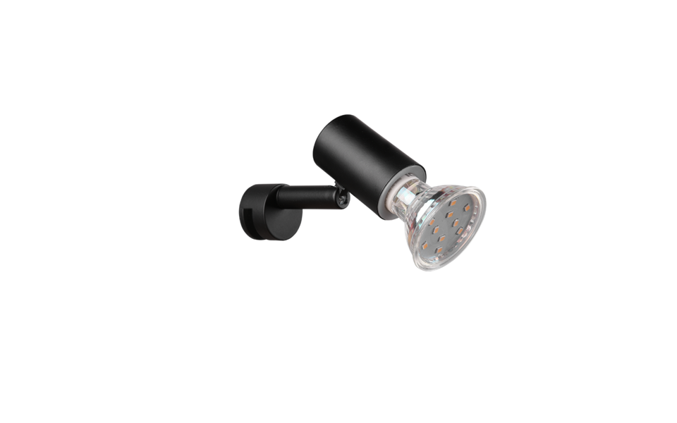 Trio Lighting Trio LORENZO wandlamp | GU10 Fitting | mat zwart | 3,3 x 10,1 cm | IP44 | excl. 1x GU10 | max. 5W