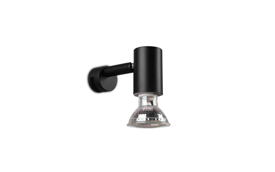Trio Lighting Trio LORENZO wandlamp | GU10 Fitting | mat zwart | 3,3 x 10,1 cm | IP44 | excl. 1x GU10 | max. 5W