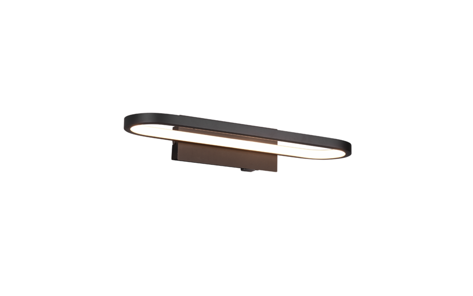 Trio Lighting Trio GIANNI wandlamp | LED | mat zwart | 40 x 14,8 cm | IP44 | 1x 17W | 1700 lm | 3000K