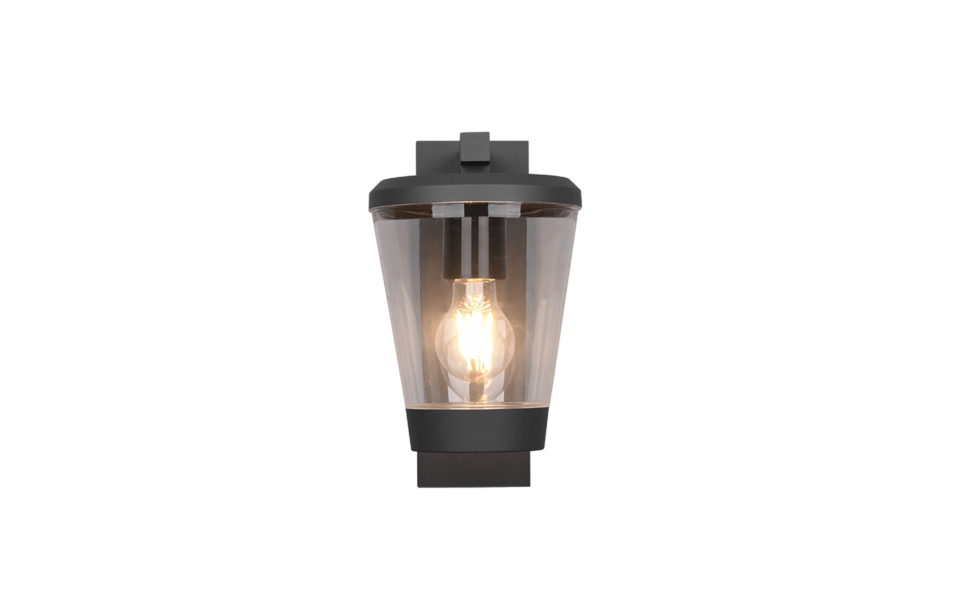 Trio Lighting Trio CAVADO wandlamp | E27 Fitting | antraciet | 16 x 28 cm | IP44 | excl. 1x E27 | max. 40W