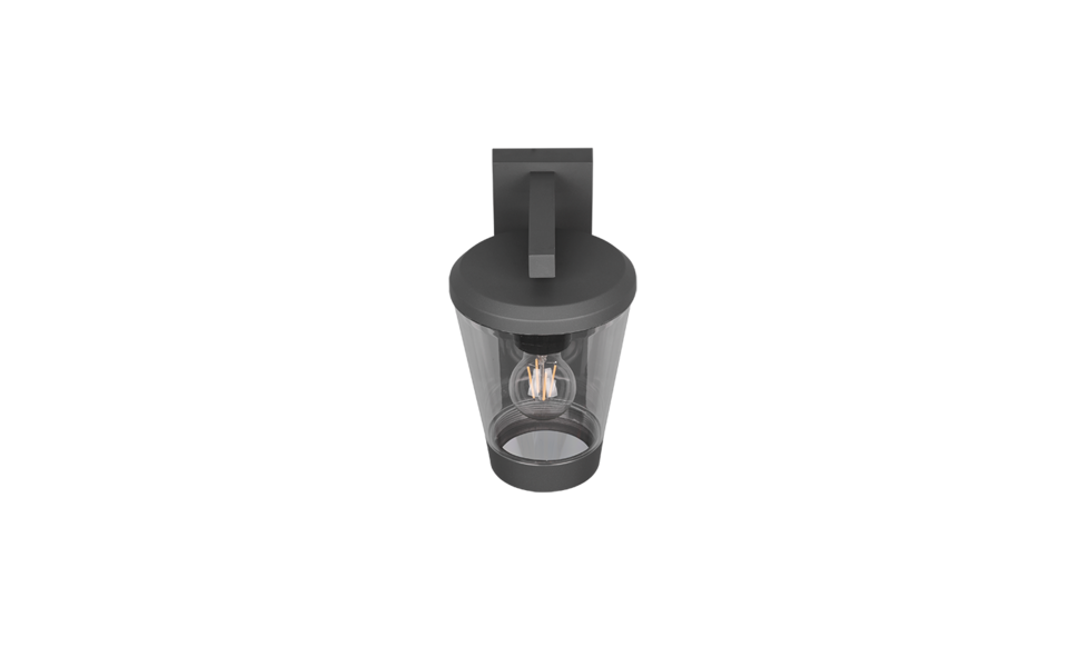Trio Lighting Trio CAVADO wandlamp | E27 Fitting | antraciet | 16 x 28 cm | IP44 | excl. 1x E27 | max. 40W
