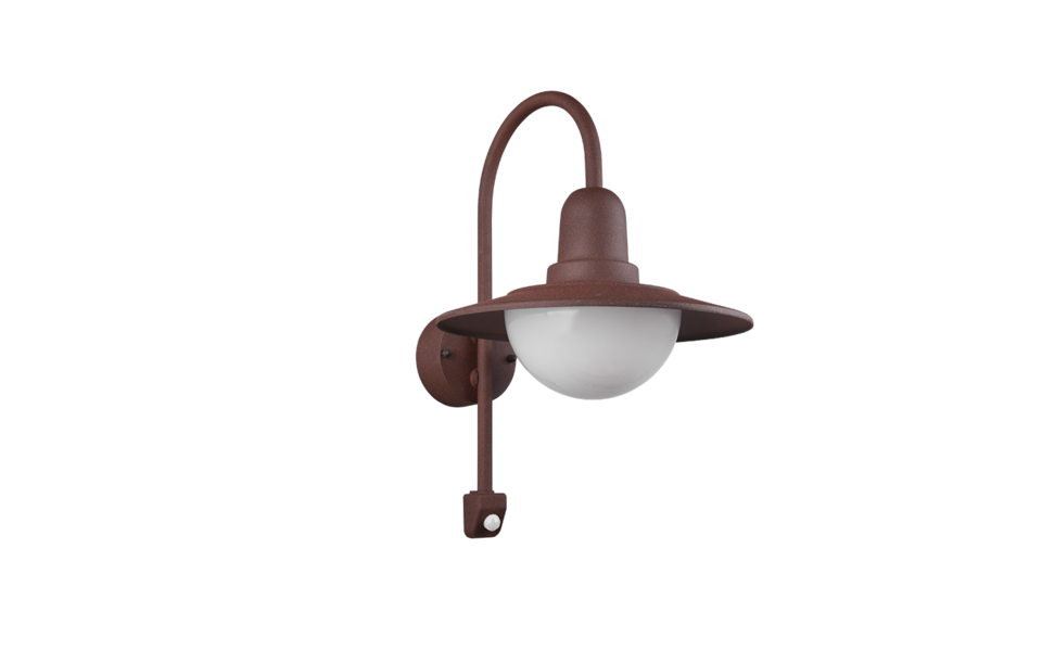 Trio Lighting Trio NORMAN wandlamp | E27 Fitting | roestkleur met wit | 30 x 38 cm | IP44 | excl. 1x E27 | max. 40W