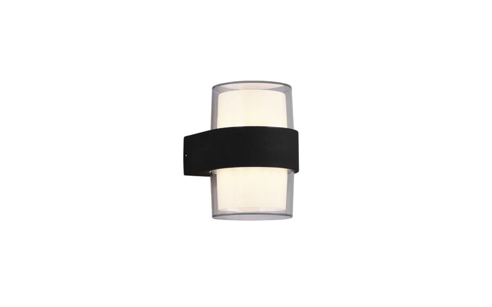 Trio Lighting Trio MOLINA wandlamp | LED | antraciet met wit | 9,6 x 13,2 cm | IP54 | 2x 4,6W | 550 lm | 3000K
