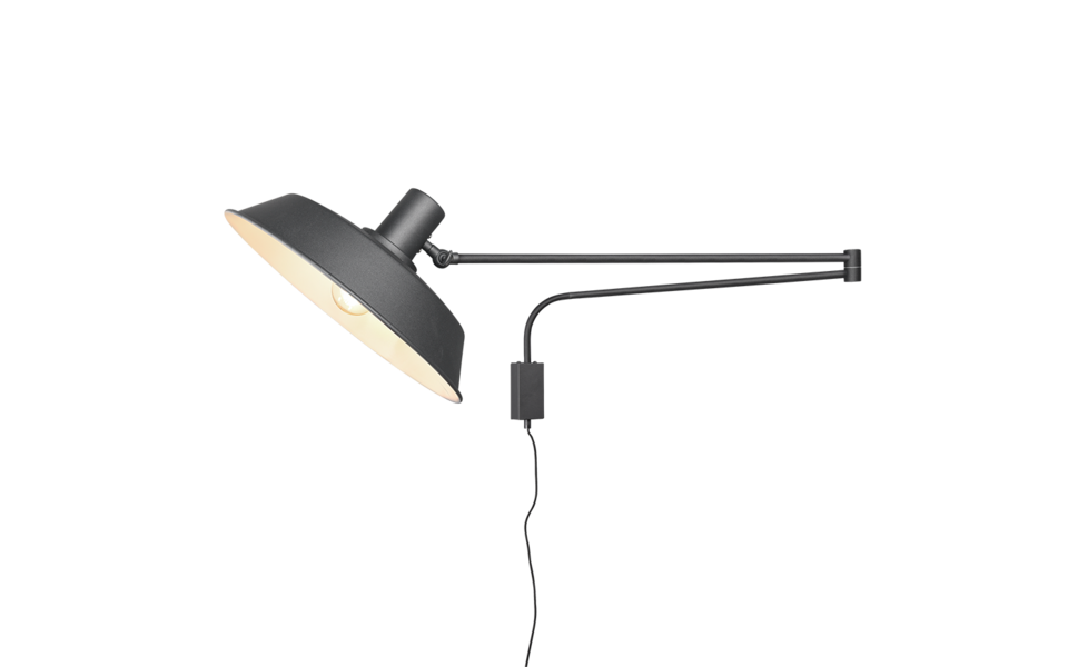 Trio Lighting Trio BOLDER wall light | 1x E27 max 40W | black | IP20 | 29 cm