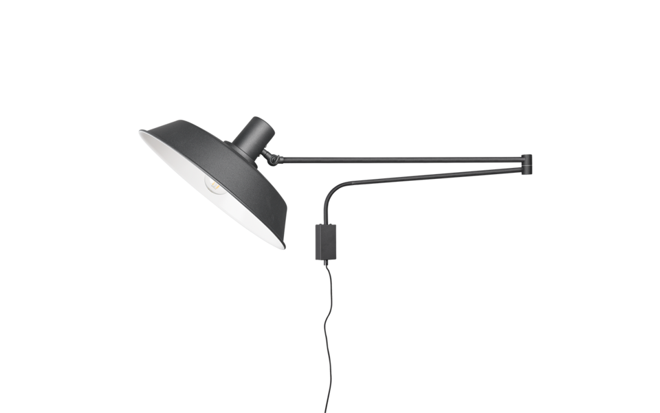 Trio Lighting Trio BOLDER wall light | 1x E27 max 40W | black | IP20 | 29 cm