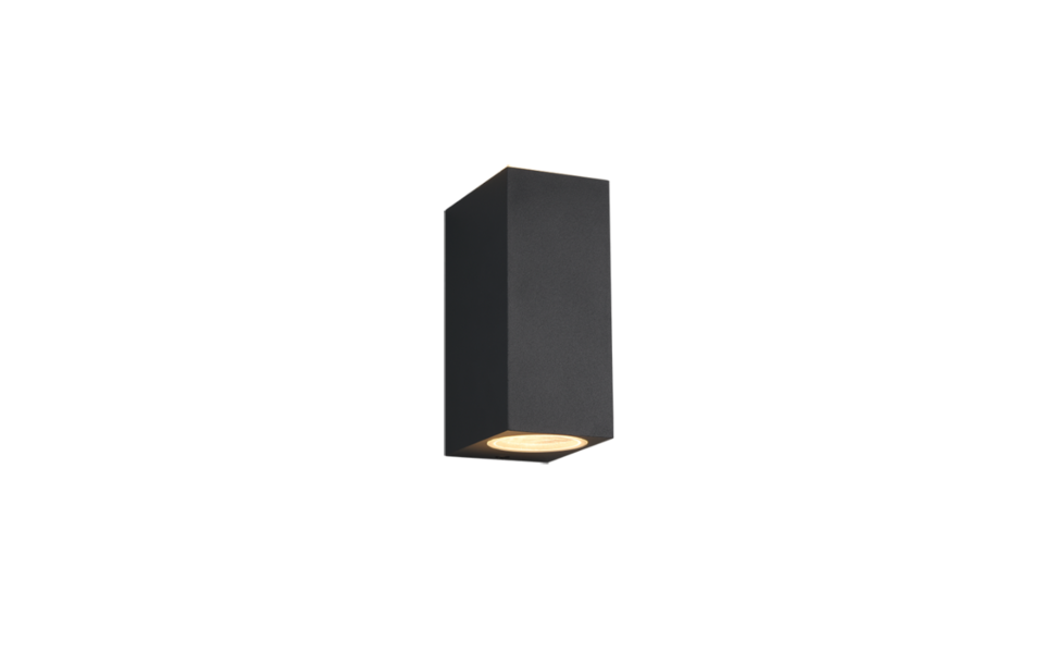 Trio Lighting Trio ROYA wandlamp | GU10 Fitting | antraciet | 6,9 x 15 cm | IP44 | excl. 2x GU10 | max. 35W