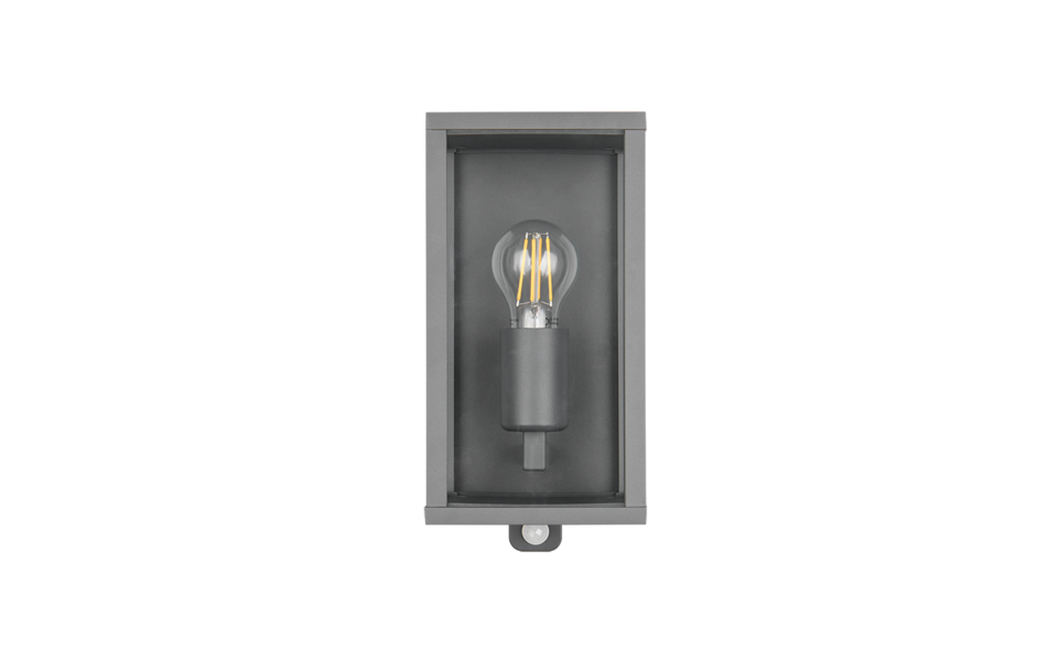 Trio Lighting Trio GARONNE wandlamp | E27 Fitting | antraciet met transparant | 14 x 29 cm | IP44 | excl. 1x E27 | max. 60W