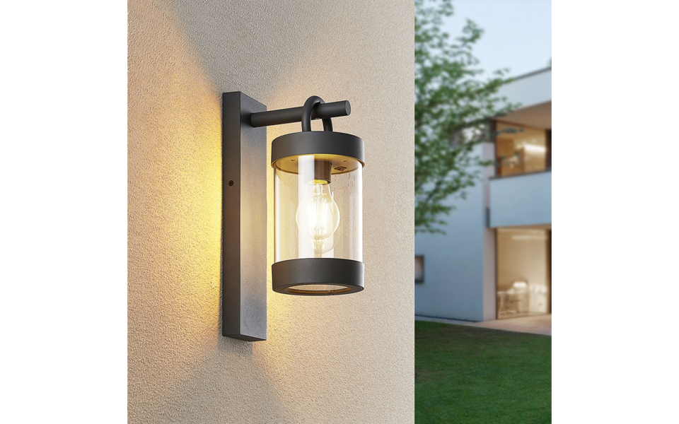 Trio Lighting Trio SAMBESI wandlamp | E27 Fitting | antraciet | 12,5 x 33 cm | IP44 | excl. 1x E27 | max. 28W